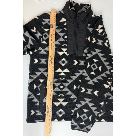 Old Navy Men's Cozy Sherpa Half Zip Mock-Neck Fleece Pullover Aztec Print Size L - Picture 9 of 11